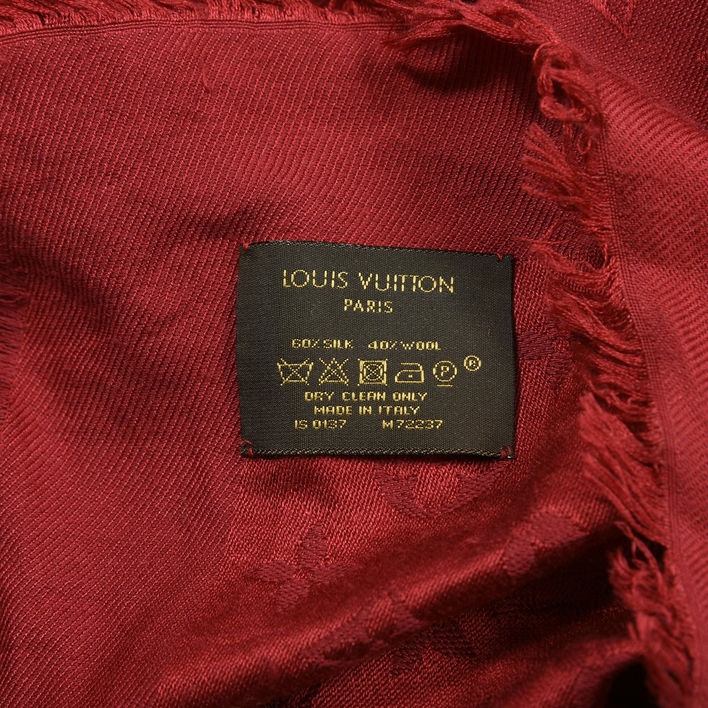 Silk Wool Monogram Shawl Pomme D'Amour