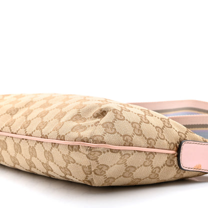 Gucci Monogram Web Small Flat Messenger Crossbody Pink Blue 10 of 10