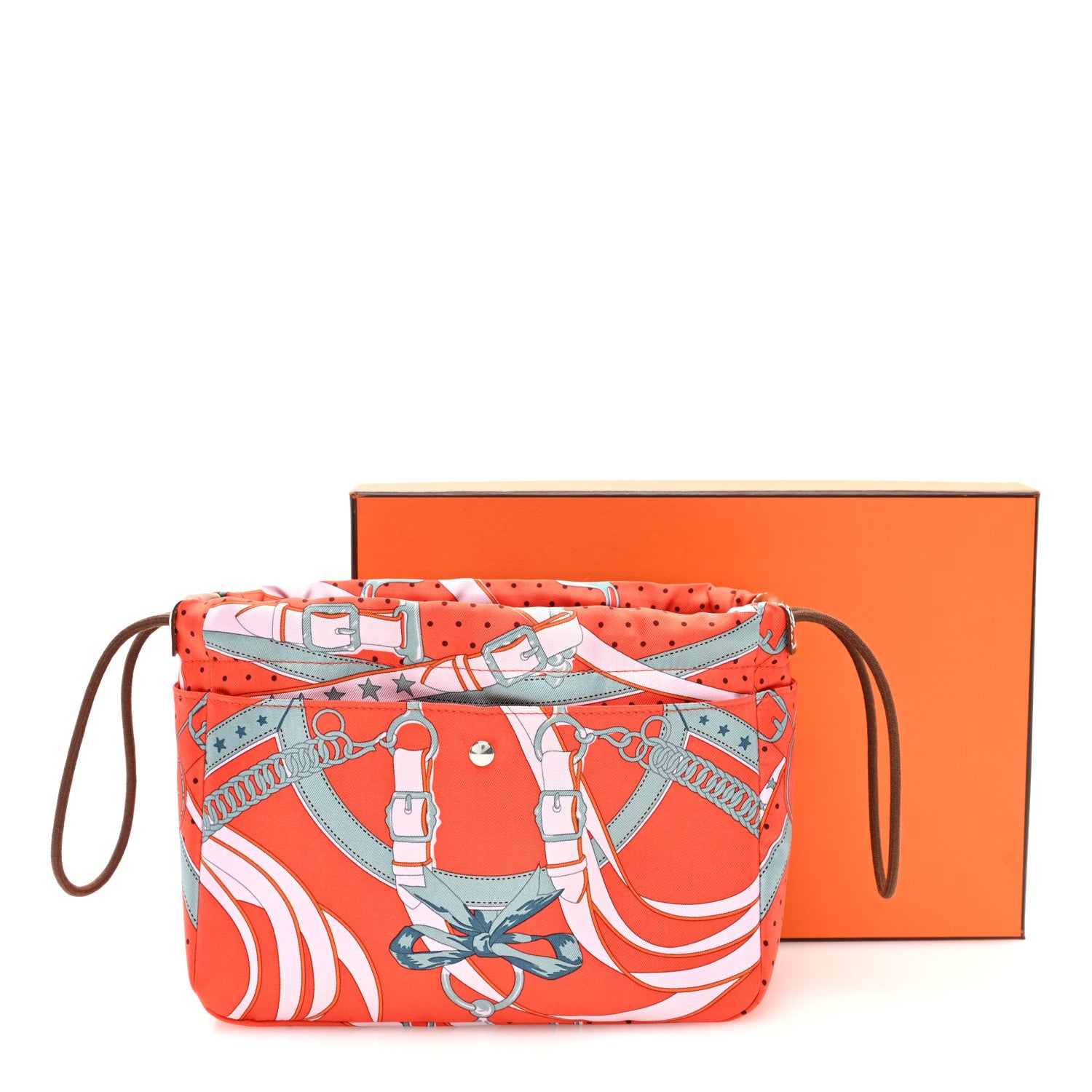 Hermes Silk La Promenade du Matin Bandana Fourbi 20 PM Pouch Orange Mecano Turquoise Fauve 10 of 10