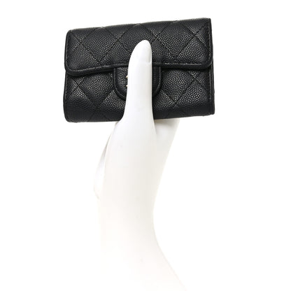 Chanel Caviar Quilted Classic 4 Key Holder Wallet Black 2 of 8