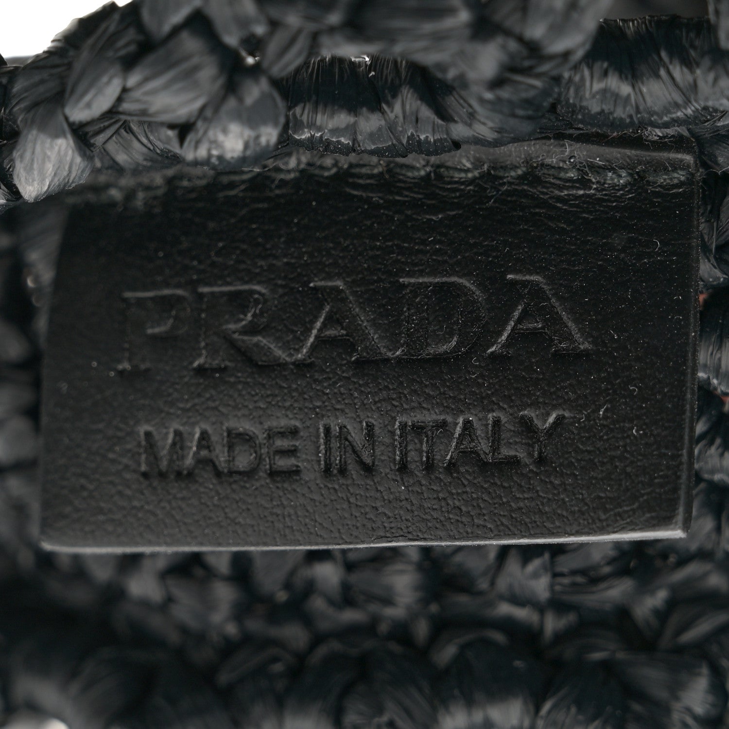 Prada Yarn Raffia Effect Crochet Logo Embroidered Tote Bag Black 6 of 10