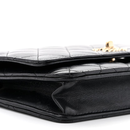 Chanel Lambskin Quilted Trendy CC Wallet On Chain WOC Black 10 of 12