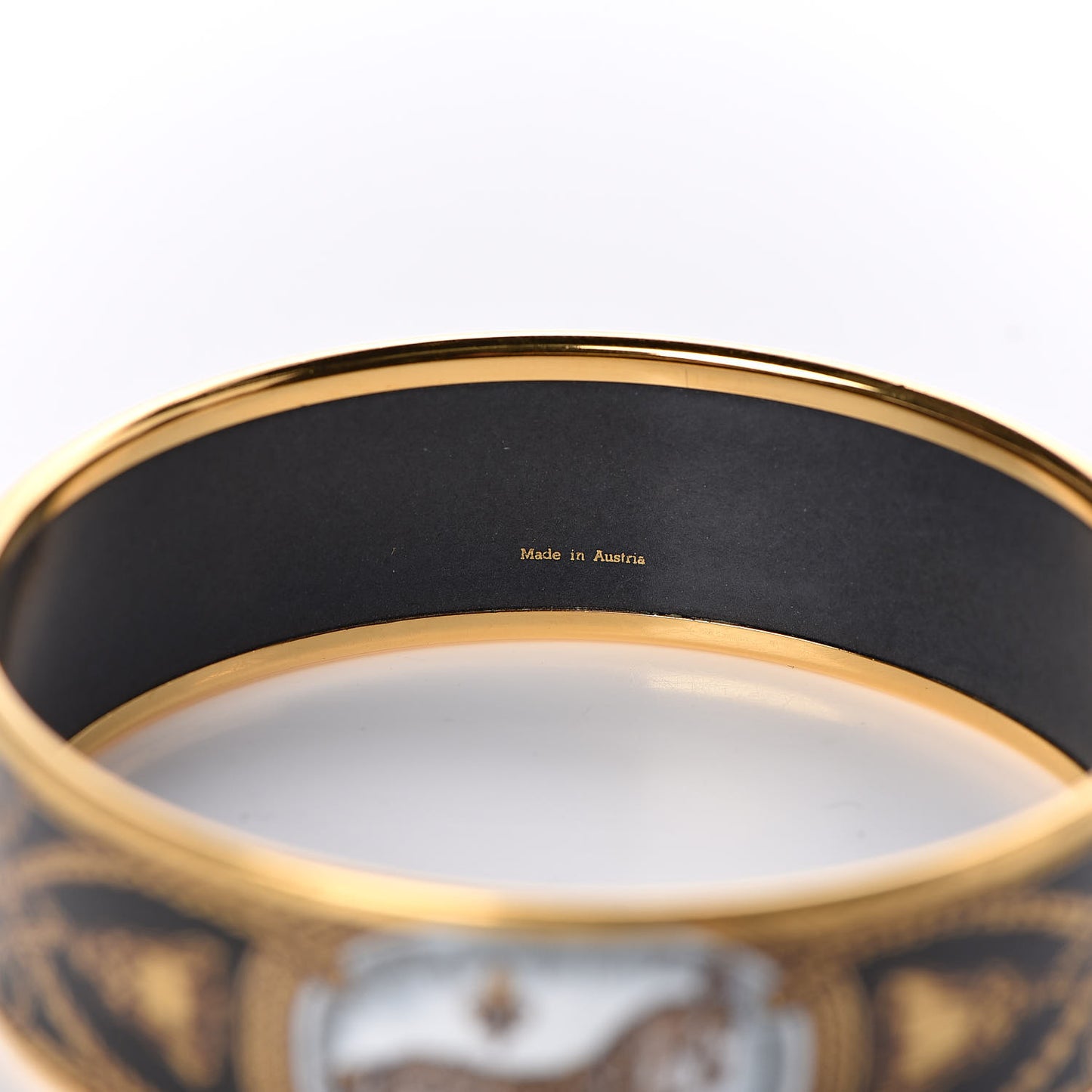 Enamel Printed Wide Grand Apparat Bracelet 70 Black