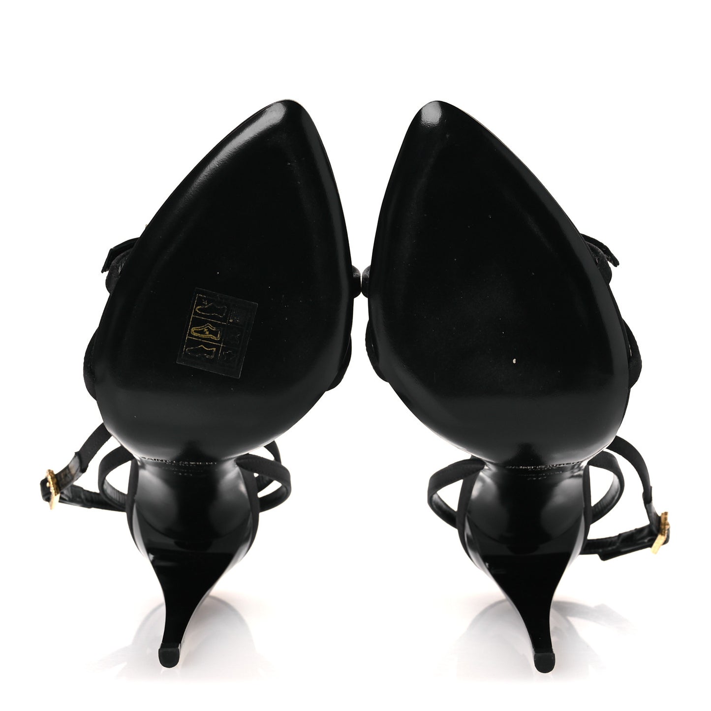 Calfskin Satin Crystal Gippy 110 Sandals 36 Black
