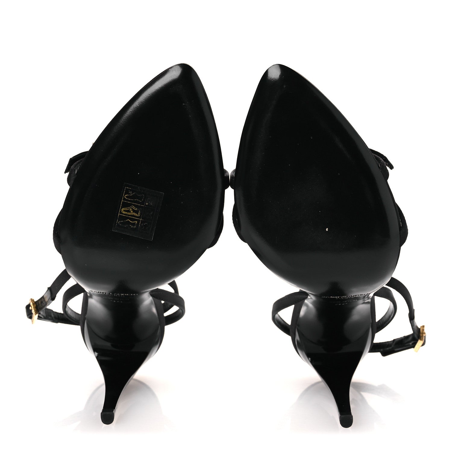 Saint Laurent Calfskin Satin Crystal Gippy 110 Sandals 36 Black 7 of 12