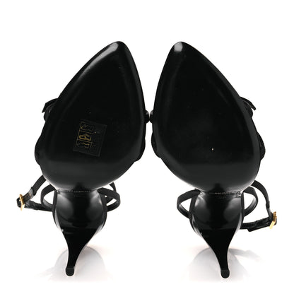 Saint Laurent Calfskin Satin Crystal Gippy 110 Sandals 36 Black 7 of 12