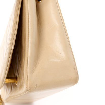 Chanel Lambskin Quilted Medium Single Flap Beige 15 of 15