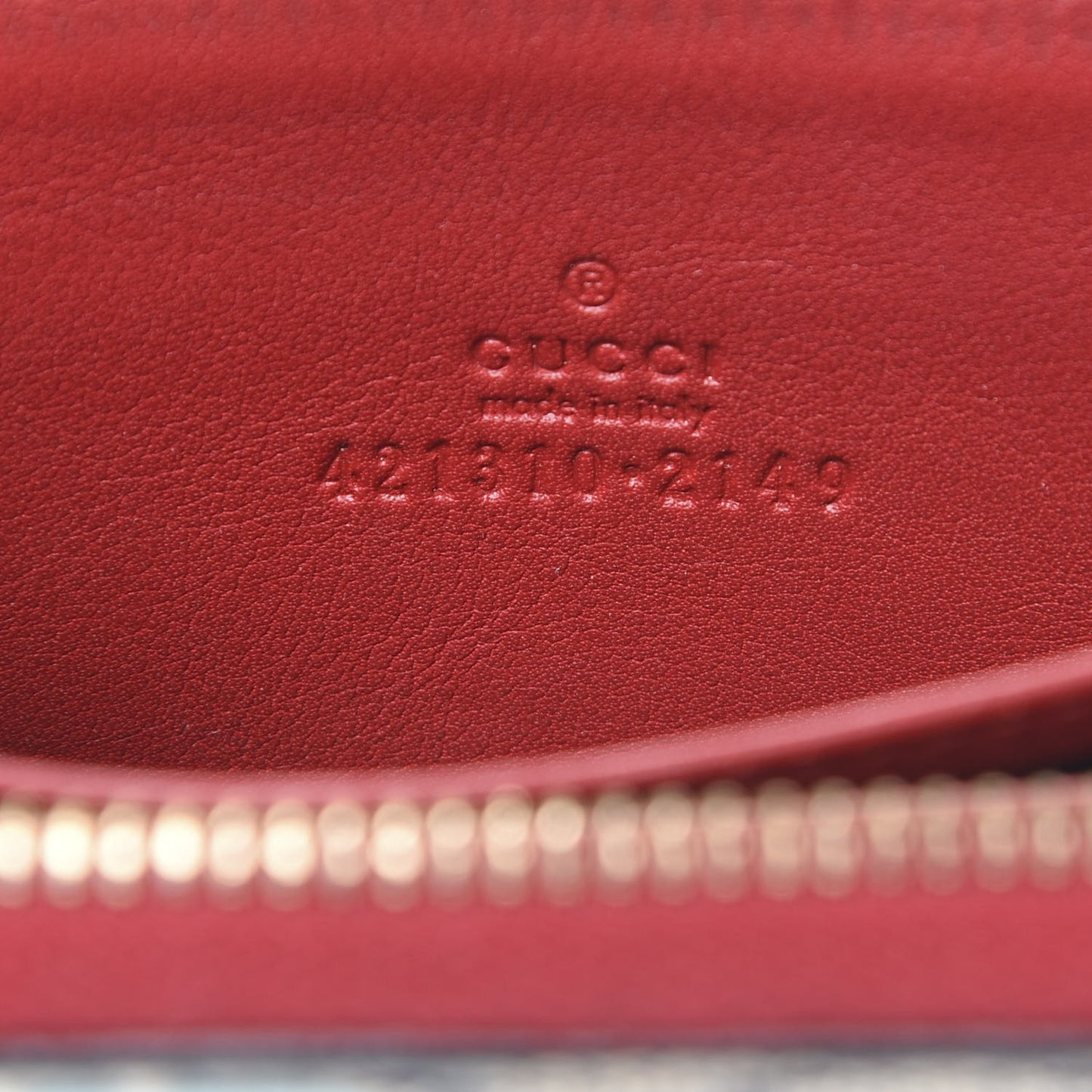 GG Supreme Monogram Blooms Zip Around Card Case Wallet Beige Blue Navy Hibiscus Red