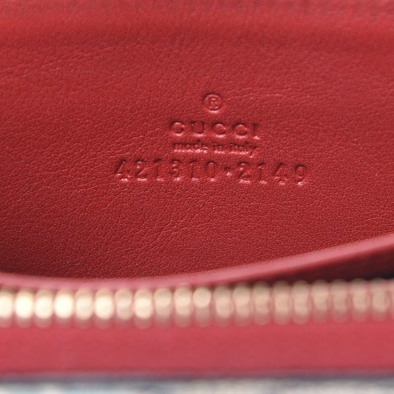 Gucci GG Supreme Monogram Blooms Zip Around Card Case Wallet Beige Blue Navy Hibiscus Red 5 of 8