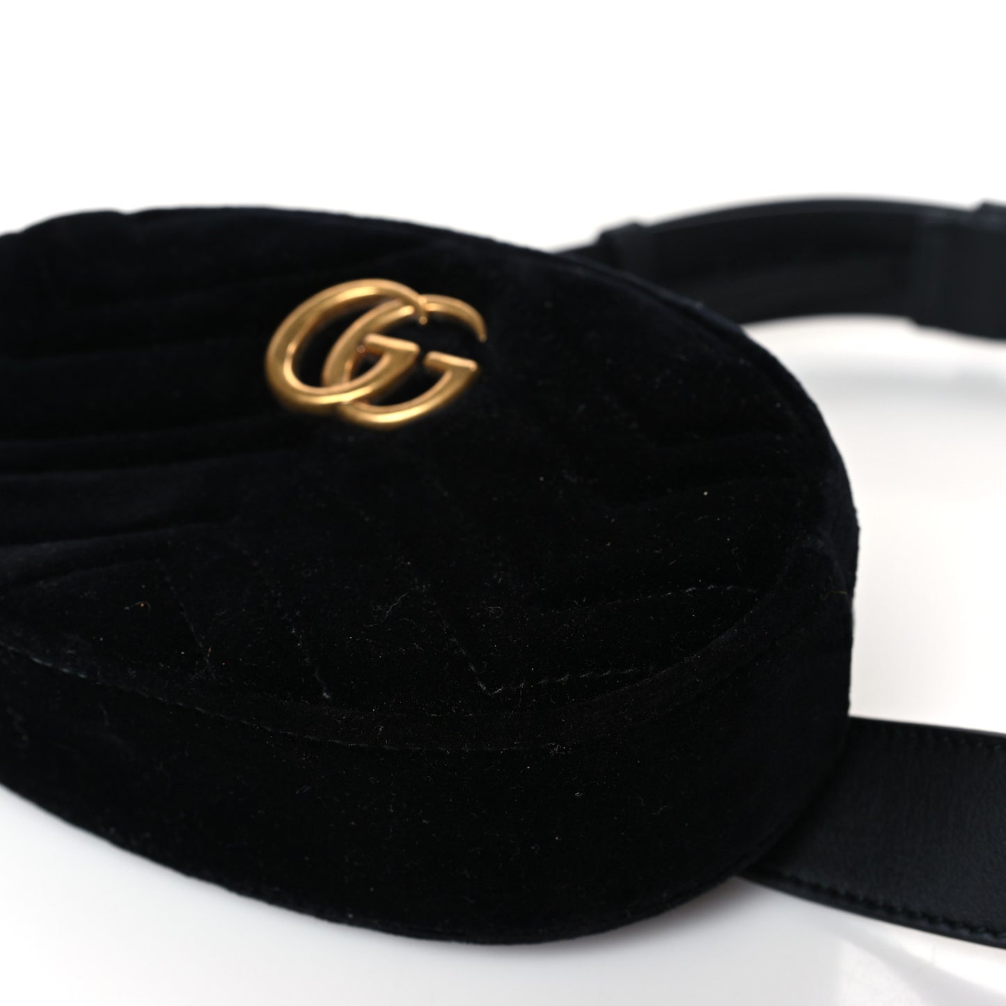 Velvet Matelasse GG Marmont Belt Bag 85 34 Black