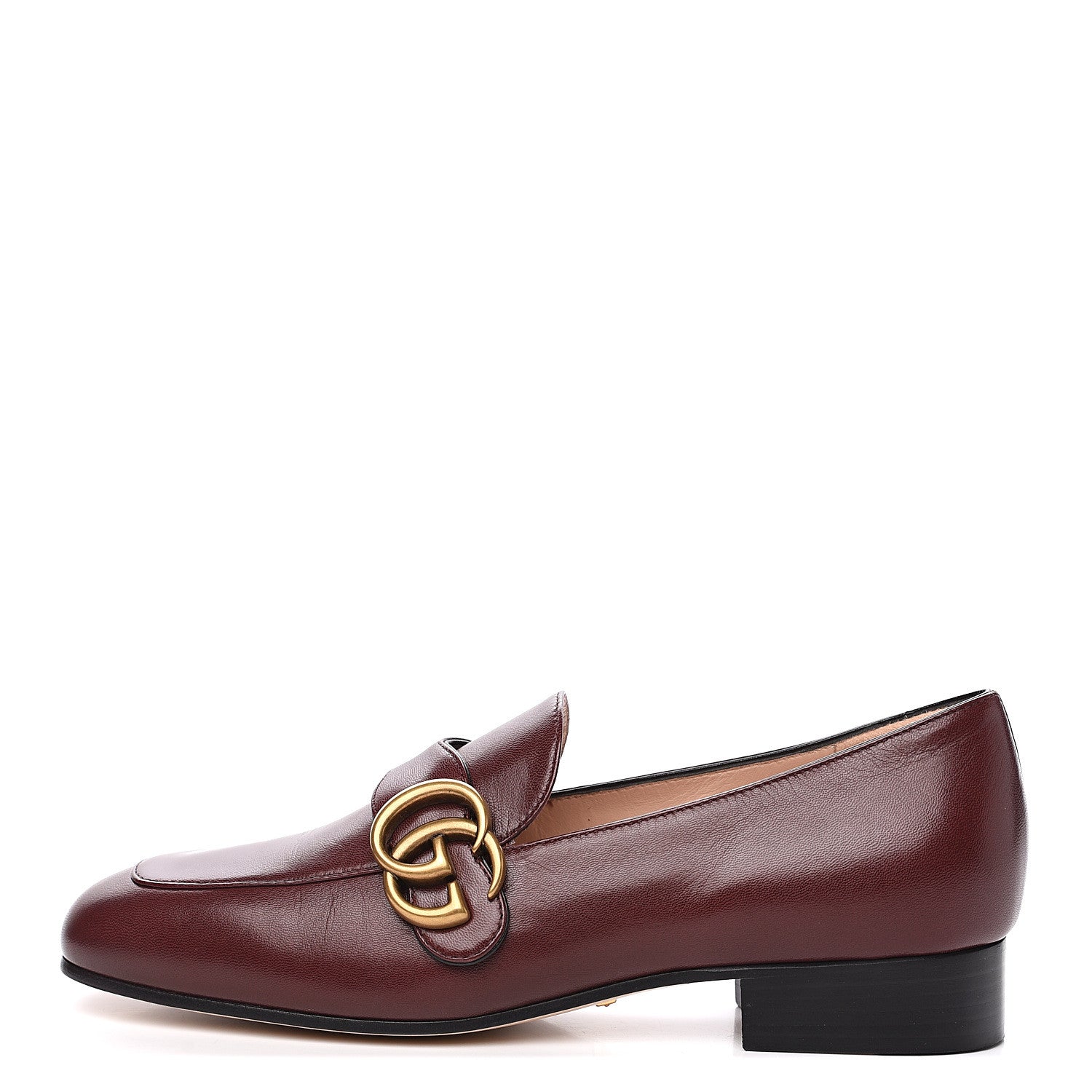 Gucci Malaga Kid Womens GG Marmont Loafers 36 Vintage Bordeaux 1 of 9
