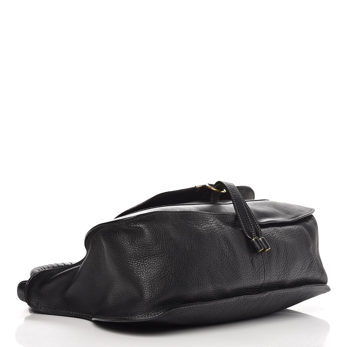Calfskin Large Marcie Satchel Black