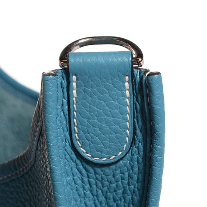 Hermes Taurillon Clemence Evelyne III PM Blue Jean 14 of 16