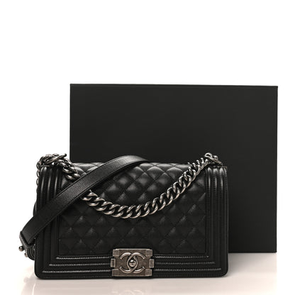 Chanel Caviar Quilted Medium Boy Flap Black 11 of 11