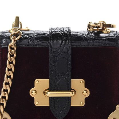 Prada Velvet Crocodile Micro Cahier Bag Ribes Black 10 of 11