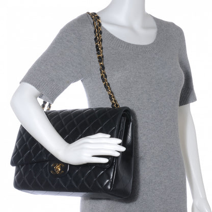 Chanel Lambskin Quilted Maxi Double Flap Black 2 of 9
