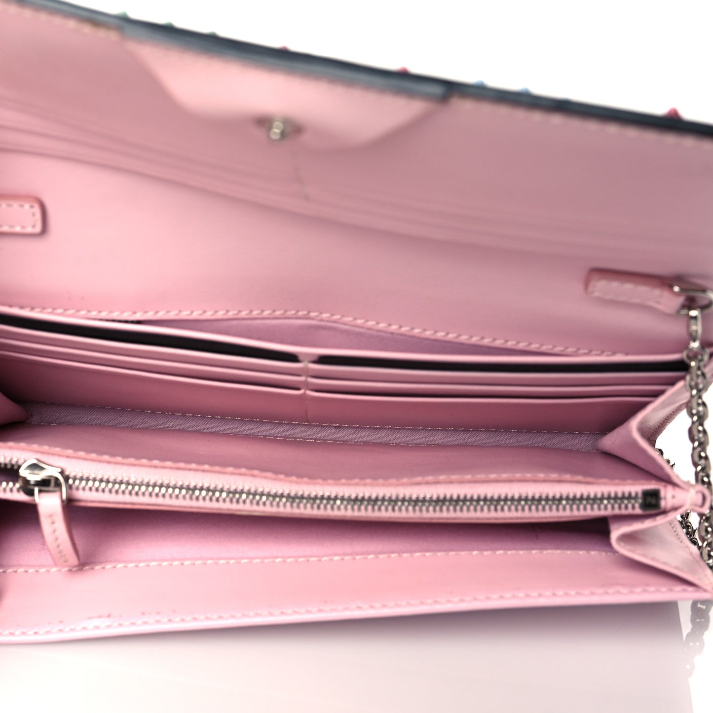 Vitello Liberty Fun Fair Studded Continental Wallet On Chain Peonia Multicolor