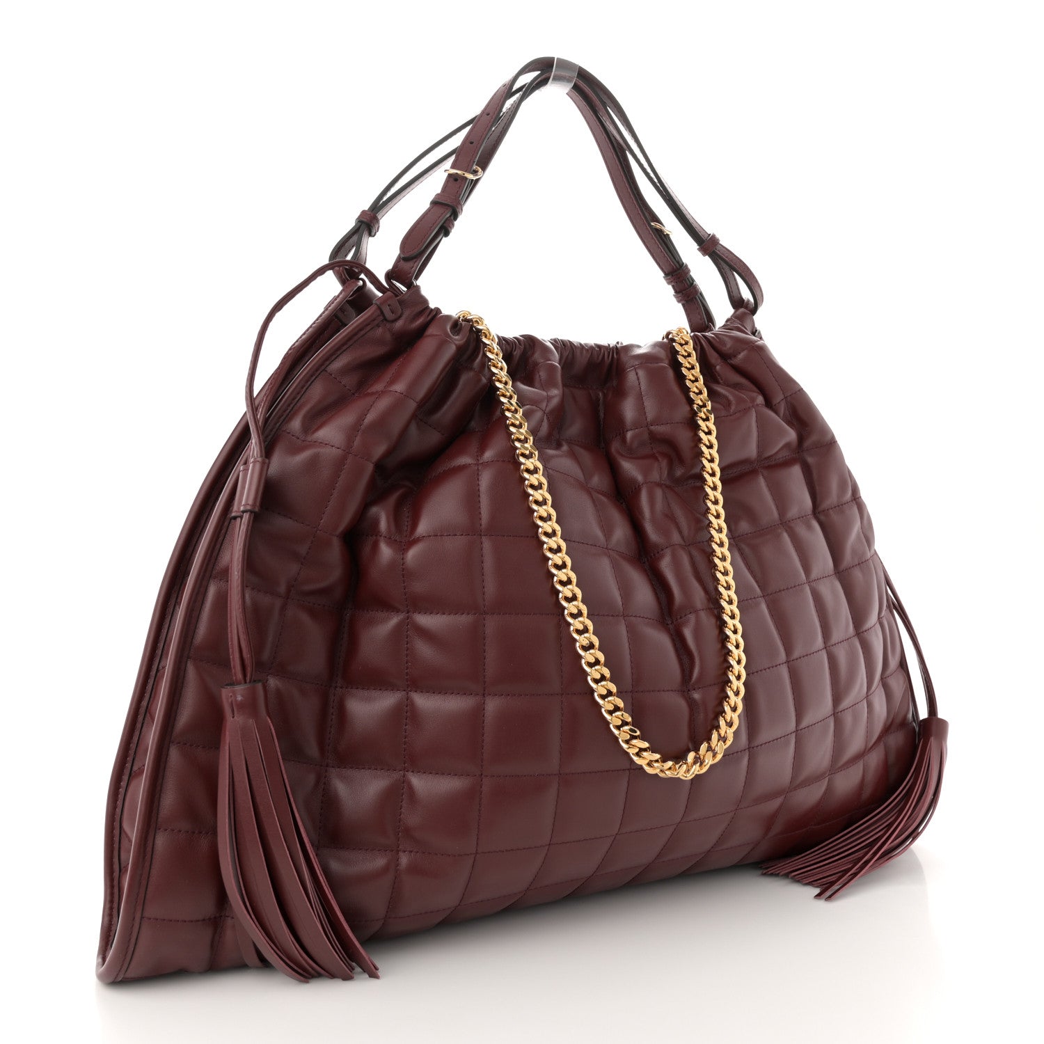 Gucci Calfskin Quilted Large Deco Tote Bag Rosso Ancora Red 3 of 10