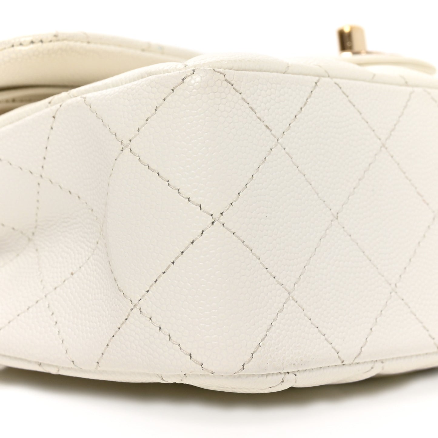 Caviar Quilted Small Double Flap White