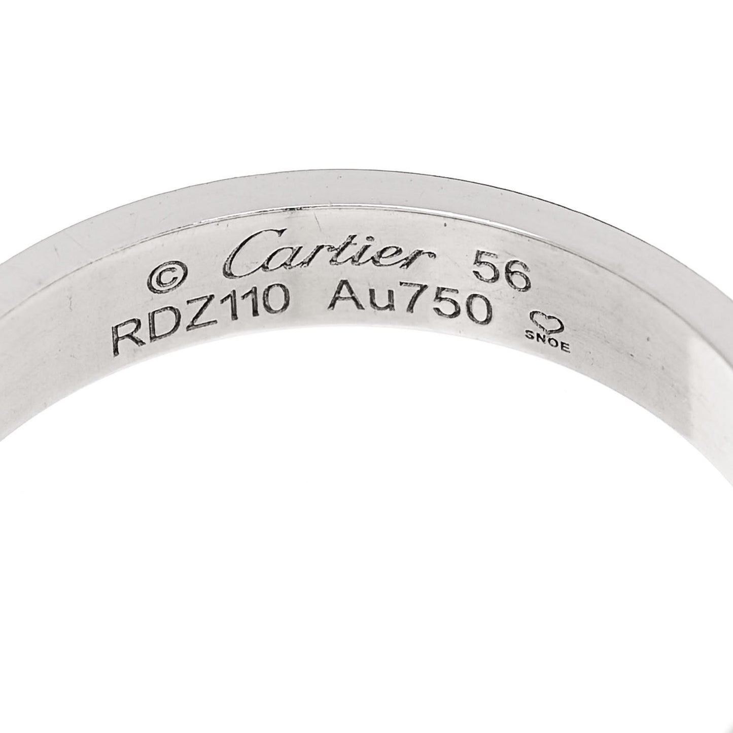 18K White Gold 3.5mm LOVE Wedding Band Ring 56 7.75