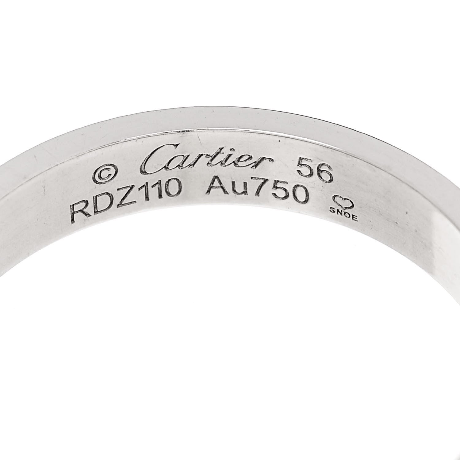 Cartier 18K White Gold 3.5mm LOVE Wedding Band Ring 56 7.75 4 of 6