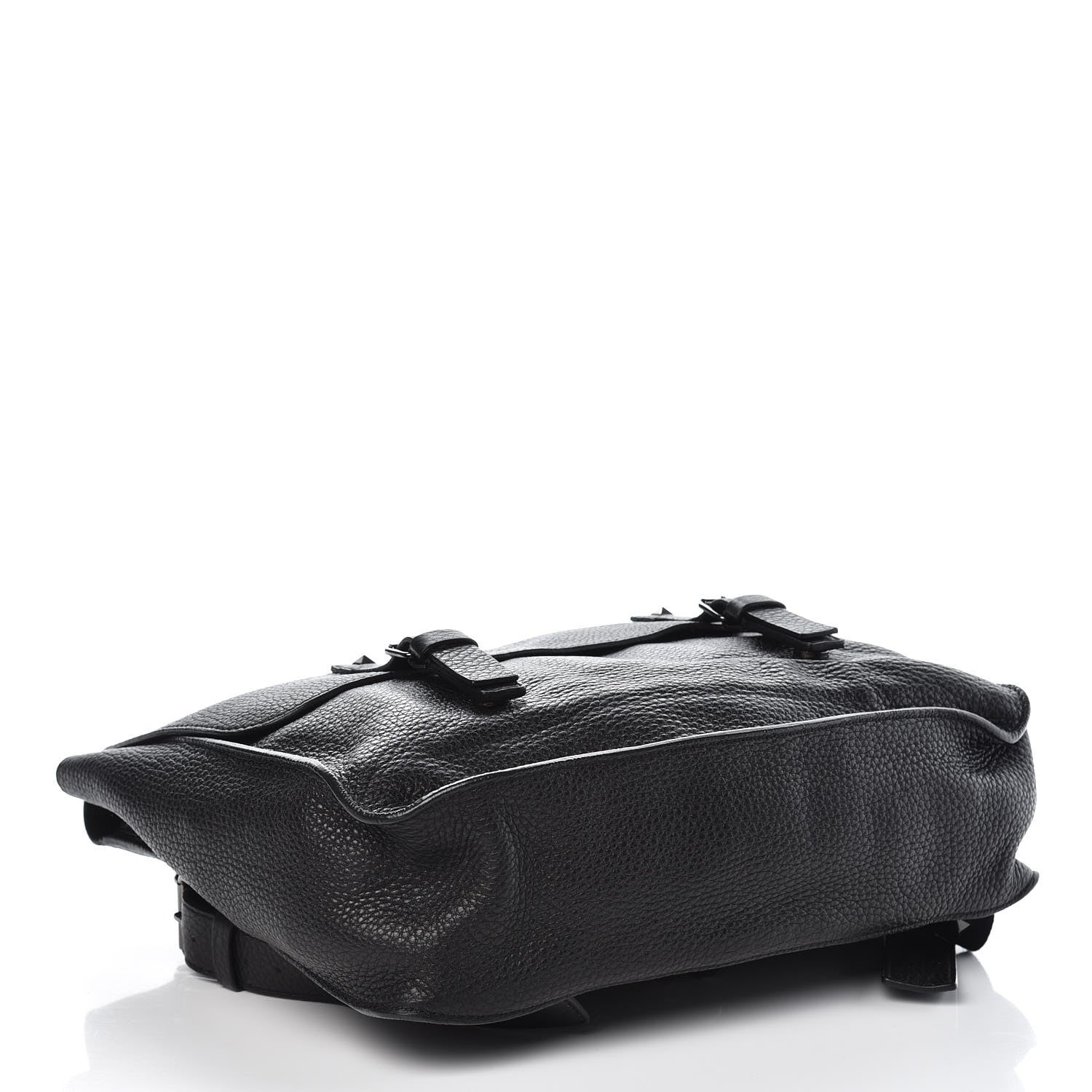 Valentino Garavani Pebbled Calfskin Rockstud Convertible Messenger Backpack Bag Black 6 of 9