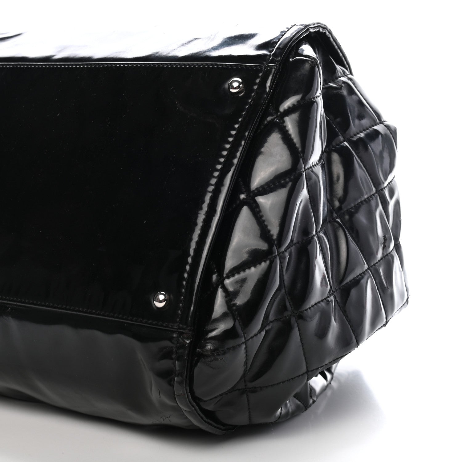 Chanel Vinyl Lipstick Ligne Accordion Tote Black 9 of 9