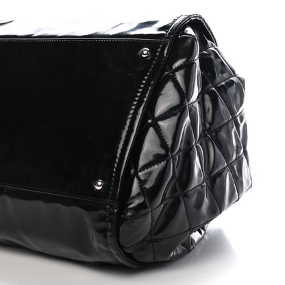 Chanel Vinyl Lipstick Ligne Accordion Tote Black 9 of 9