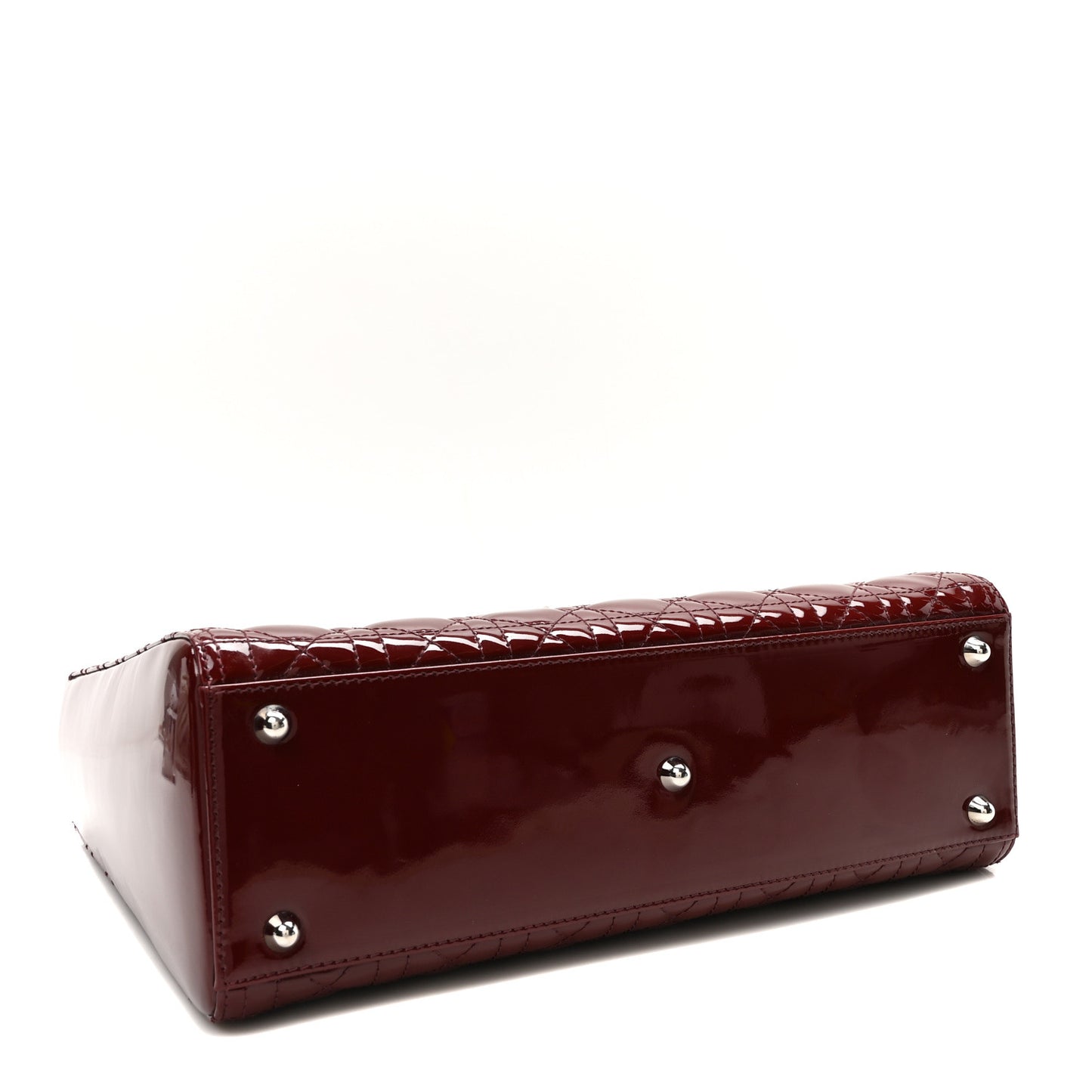 Patent Cannage Large Lady Dior Burgundy