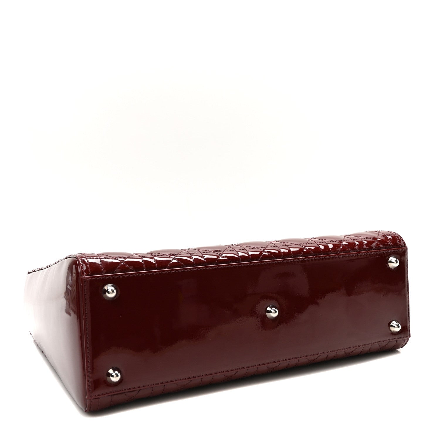 Christian Dior Patent Cannage Large Lady Dior Burgundy 3 of 9
