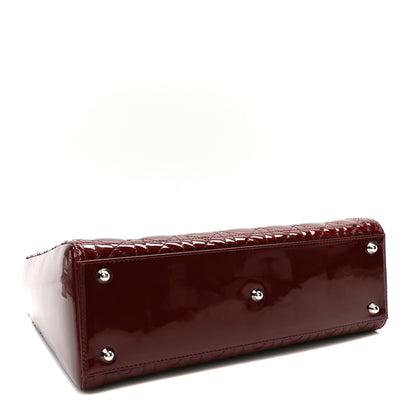 Christian Dior Patent Cannage Large Lady Dior Burgundy 3 of 9