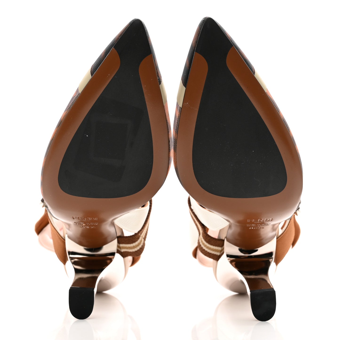 Technical Mesh FF Colibri 55mm Slingback Pumps 39.5 Tobacco Moro Camelia
