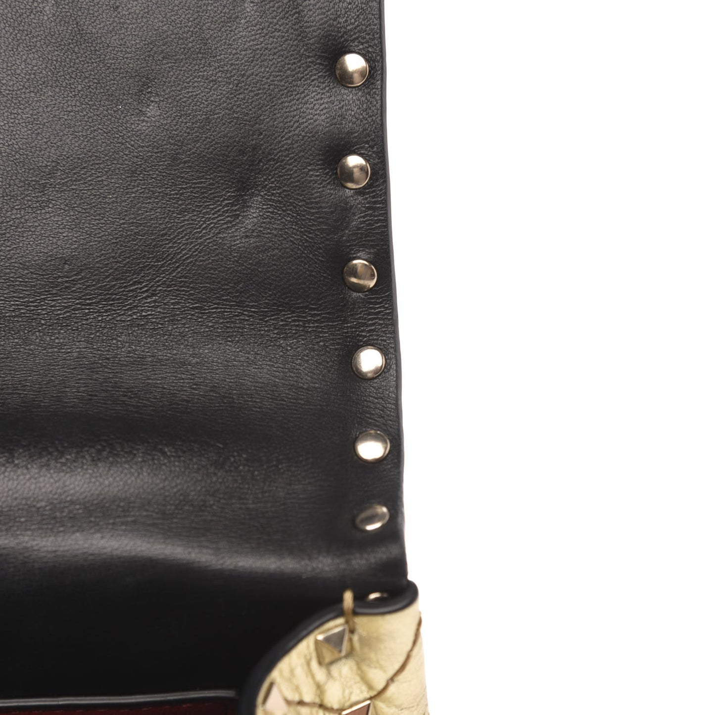 Metallic Wrinkled Lambskin Medium Rockstud Spike Shoulder Bag Mekong