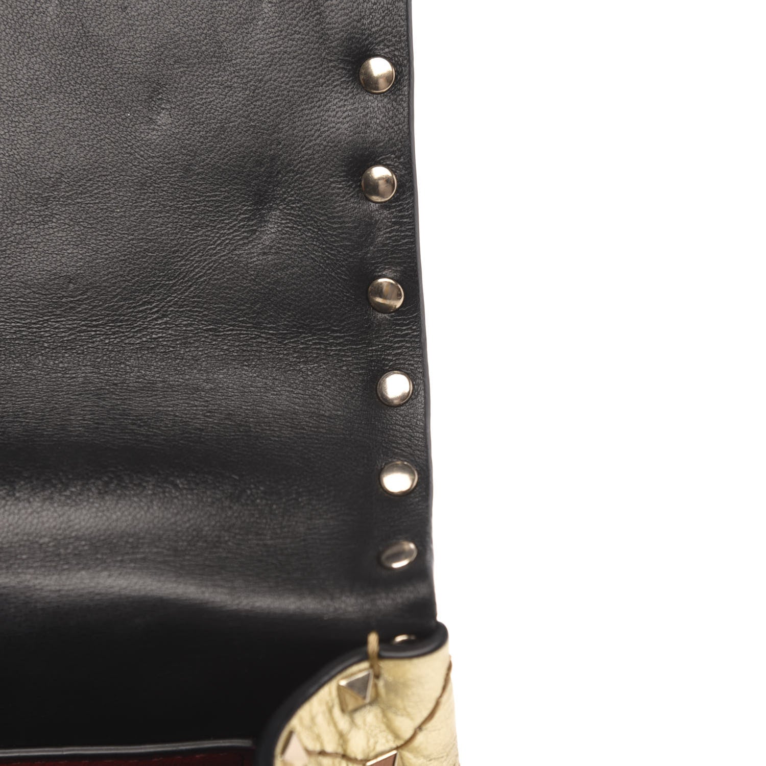 Valentino Garavani Metallic Wrinkled Lambskin Medium Rockstud Spike Shoulder Bag Mekong 10 of 10