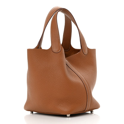 Hermes Taurillon Clemence Picotin Lock 18 PM Gold 3 of 11