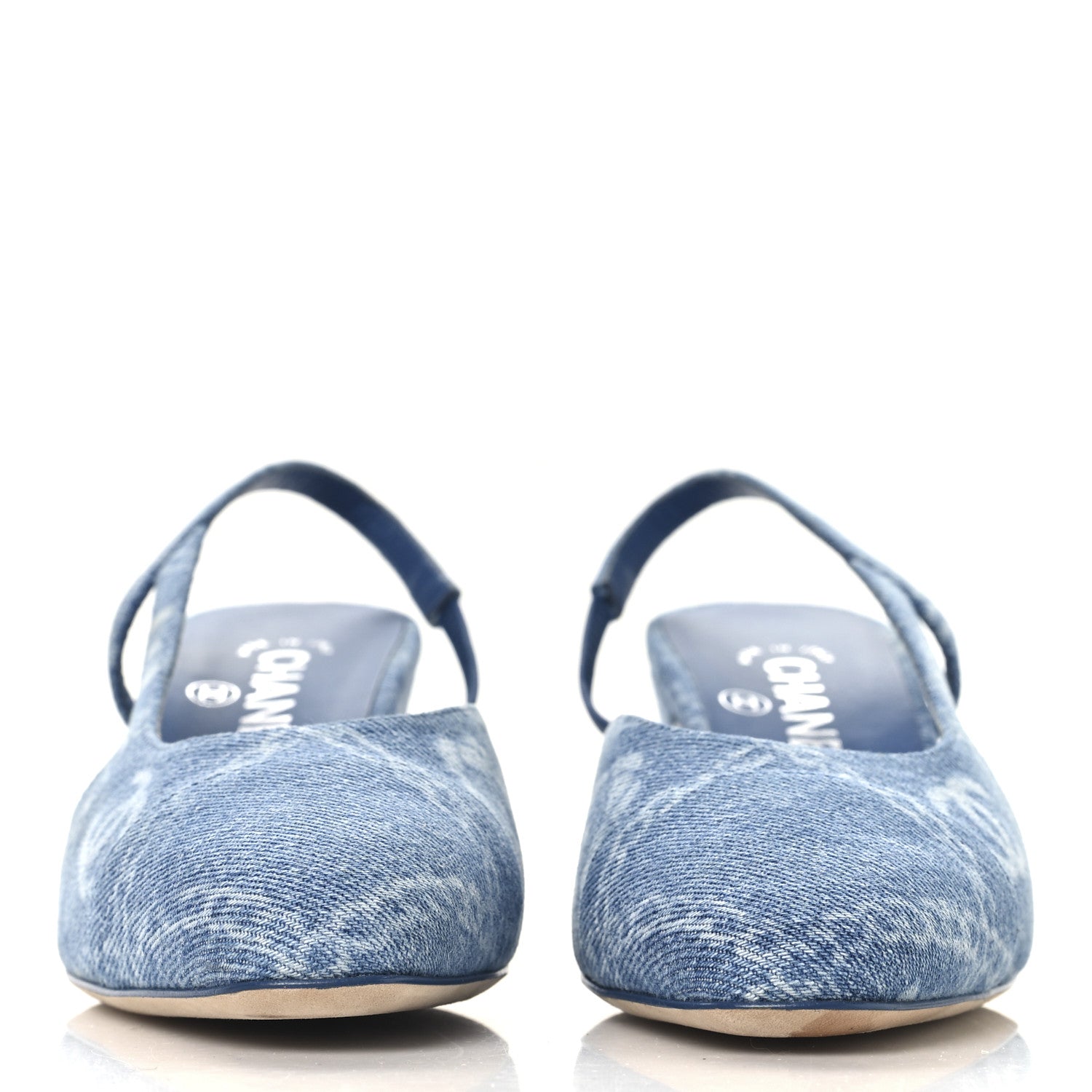 Chanel Denim Cap Toe Denim Slingback Pumps 36 Blue 3 of 9