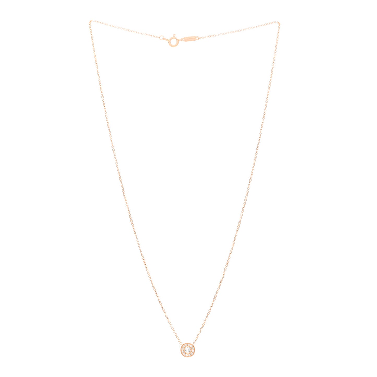 18K Rose Gold Diamond .16ctw Circlet Pendant Necklace