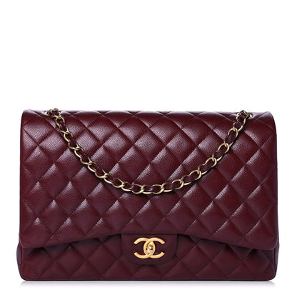 Chanel Caviar Quilted Maxi Double Flap Burgundy 1 of 13