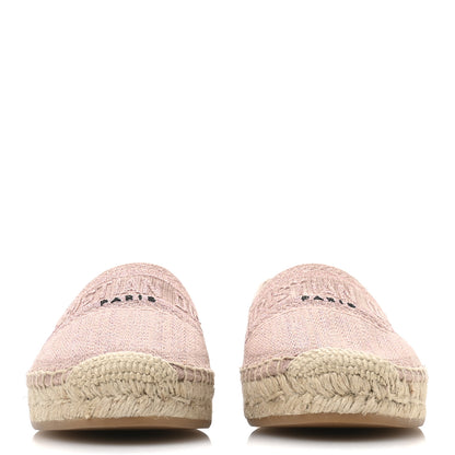 Christian Dior Metallic Cotton Embroidered Granville Espadrille 37 Rose 3 of 8