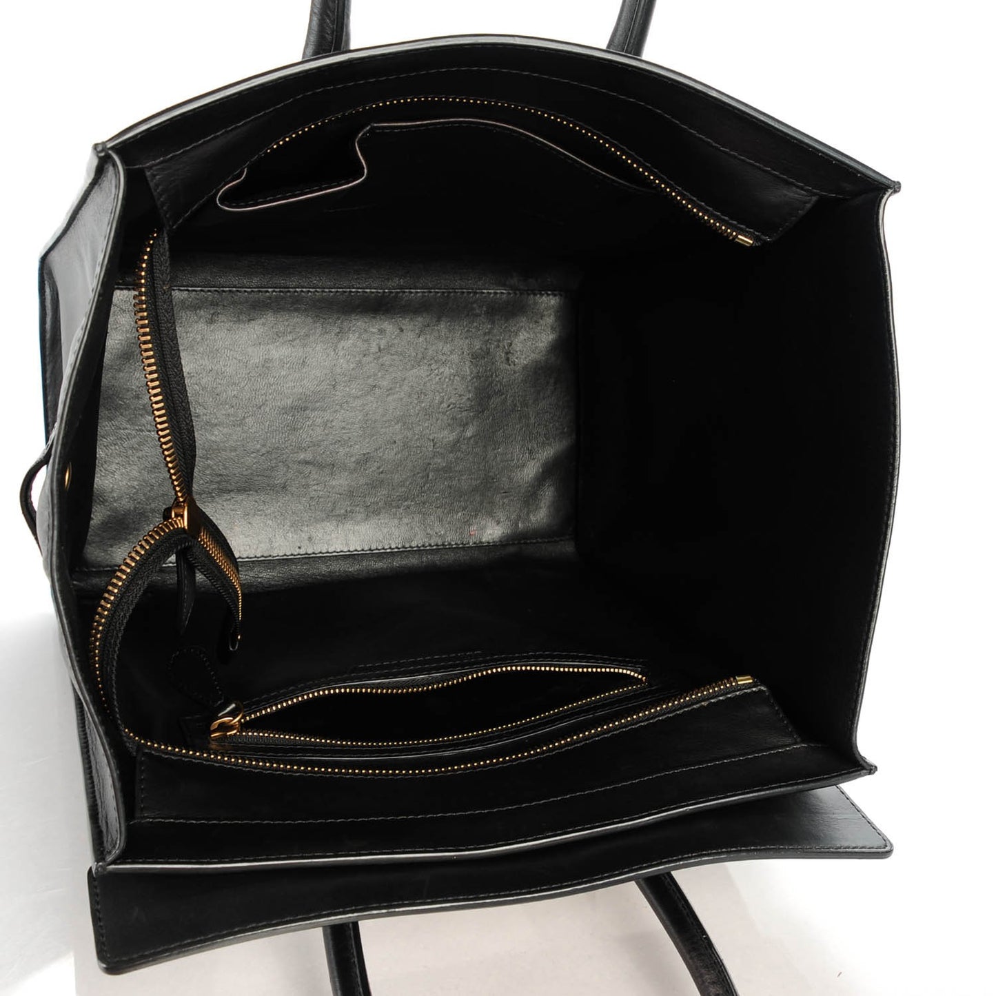 Smooth Calfskin Shrunken Lambskin Mini Bi-Color Luggage Black White