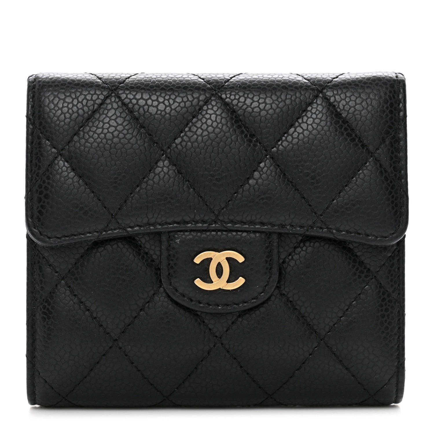 Chanel Caviar Quilted Compact Flap Wallet Black 1 of 8