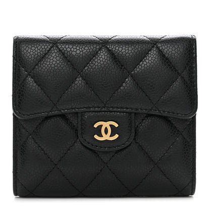 Chanel Caviar Quilted Compact Flap Wallet Black 1 of 8