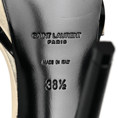 Saint Laurent Calfskin Tribute 105 Open Toe Platform Sandals 38.5 Gold 6 of 9