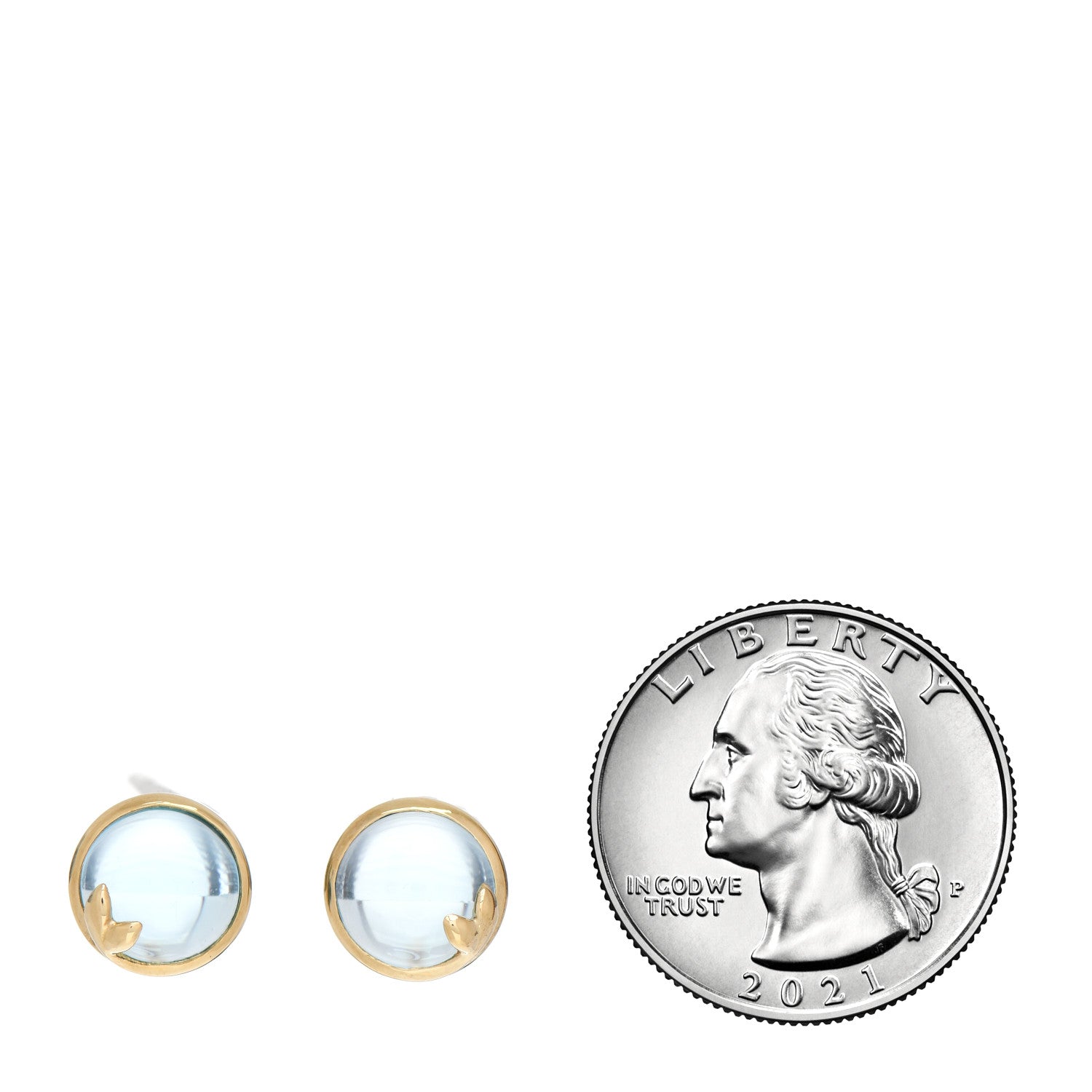 Tiffany 18K Yellow Gold Blue Topaz Paloma Picasso Olive Leaf Earrings 2 of 4