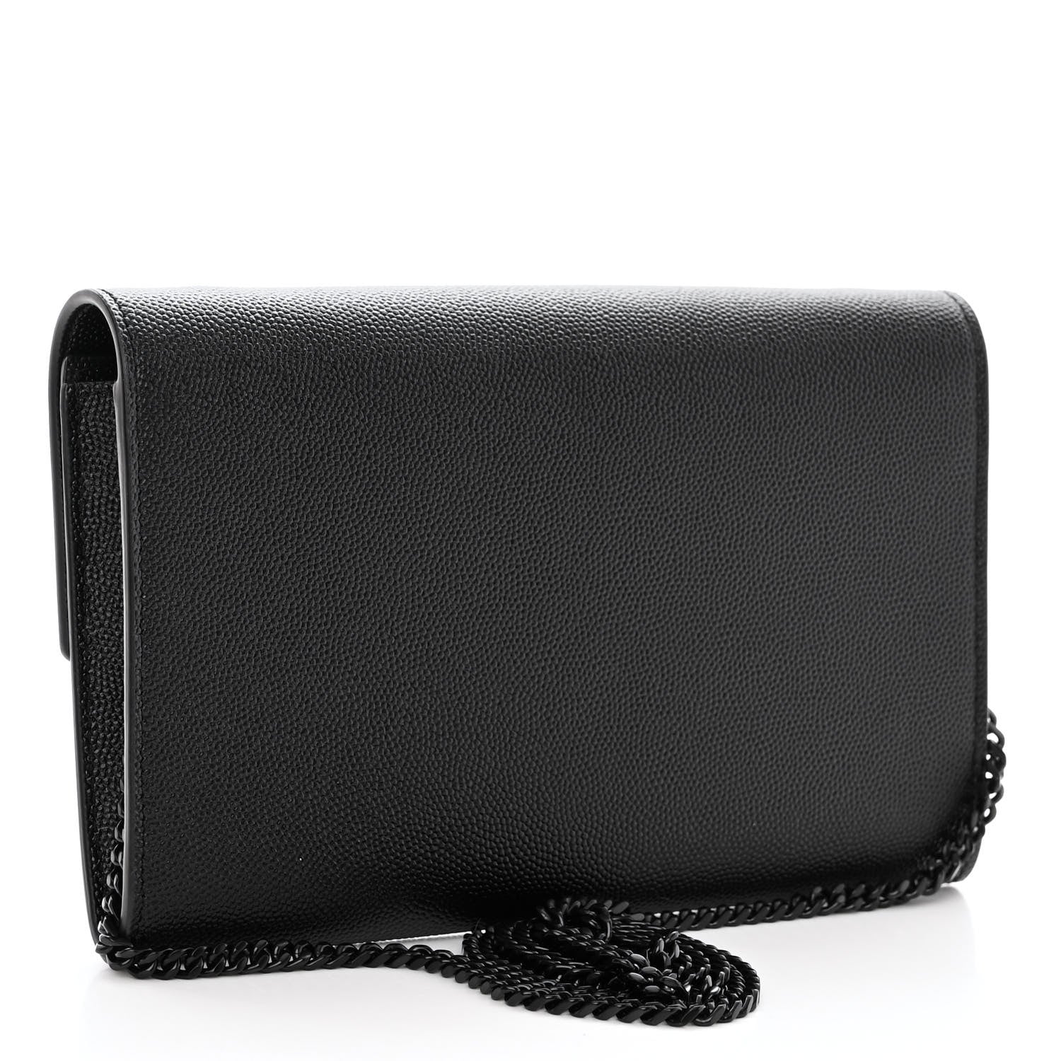 Saint Laurent Grain De Poudre Monogram Uptown Chain Wallet Black 4 of 10