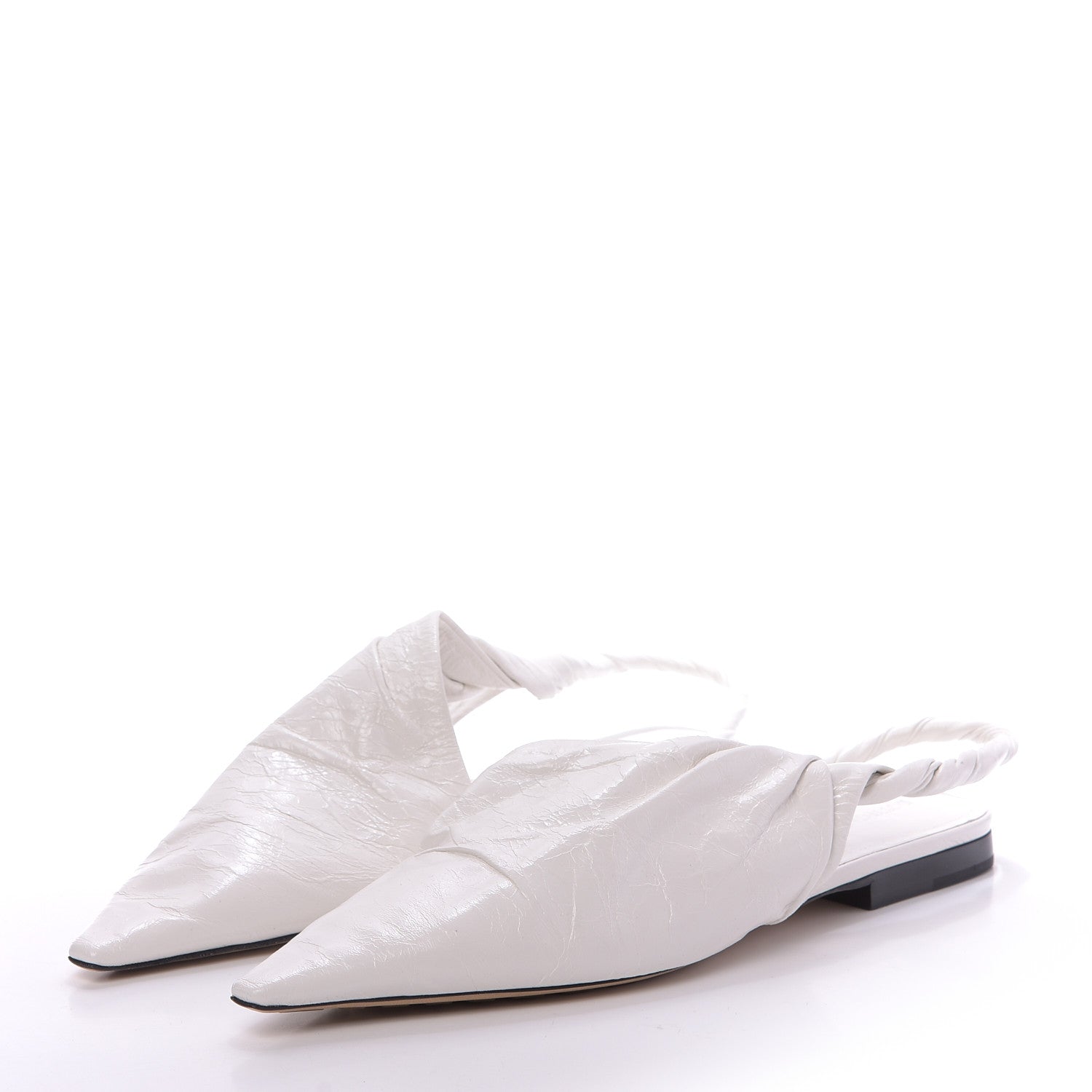 Bottega Veneta Nappa BV Point Ballet Flats 39 White 3 of 8