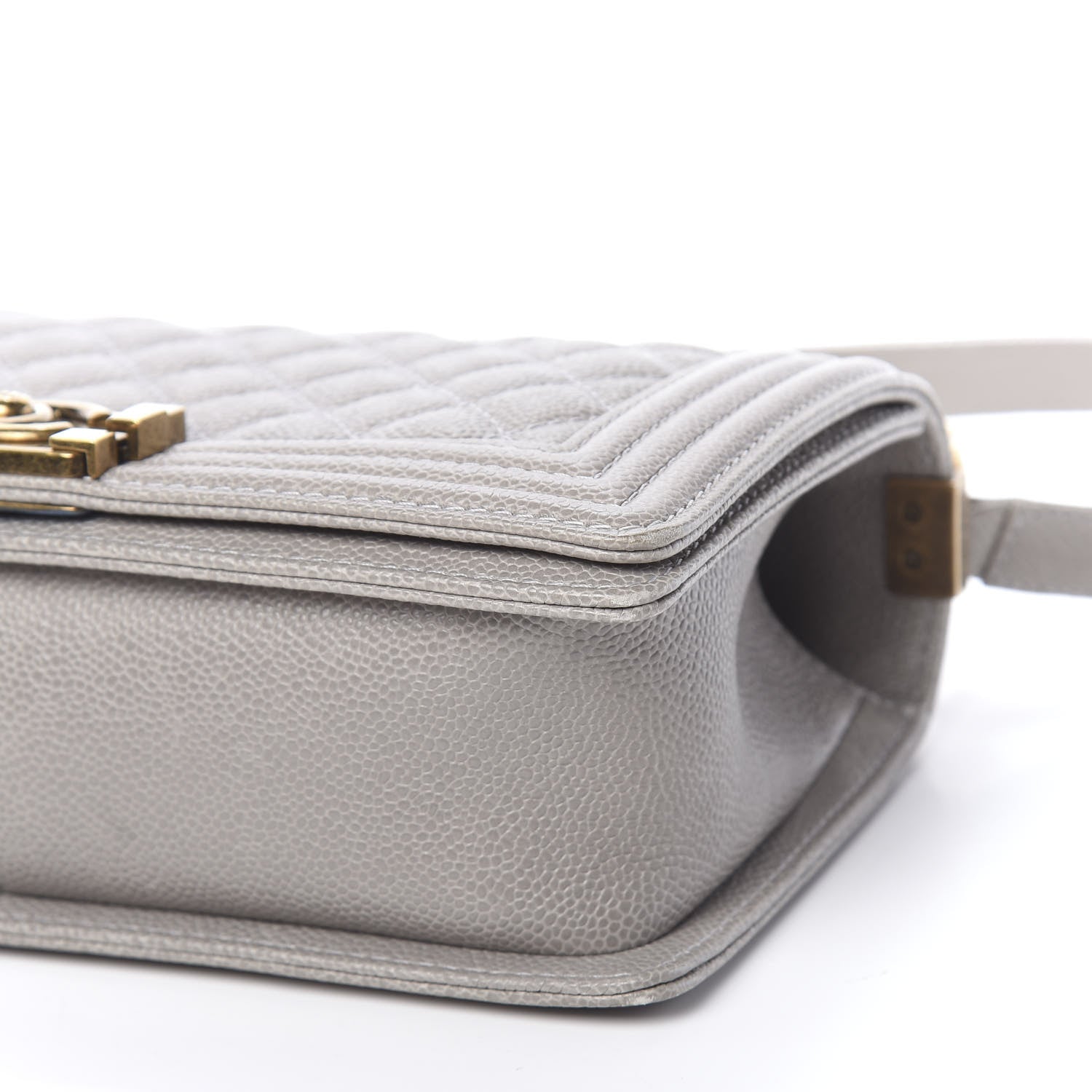 Chanel Caviar Quilted Medium Boy Flap Light Grey 9 of 11
