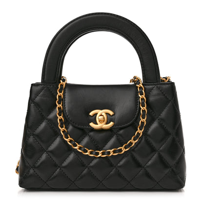 Chanel Shiny Aged Calfskin Quilted Nano Kelly Shopper Black 1 of 11