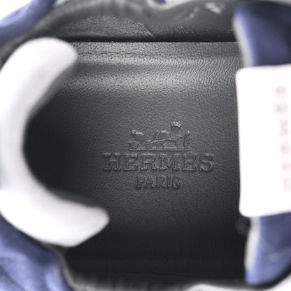 Hermes Suede Goatskin Jet Sneakers 37.5 Marine Gris Orage 8 of 10