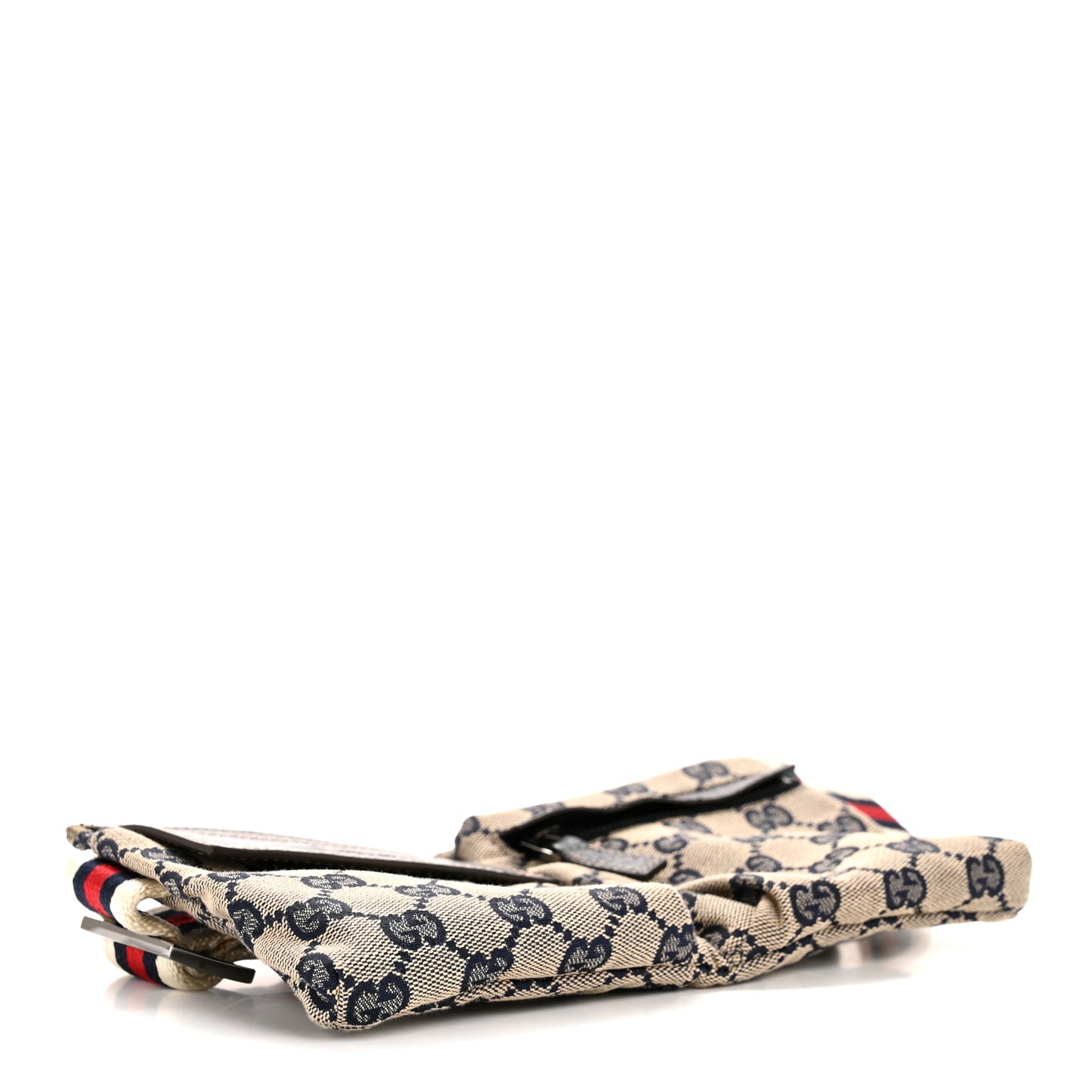 GG Monogram Web Double Pocket Belt Bag Navy